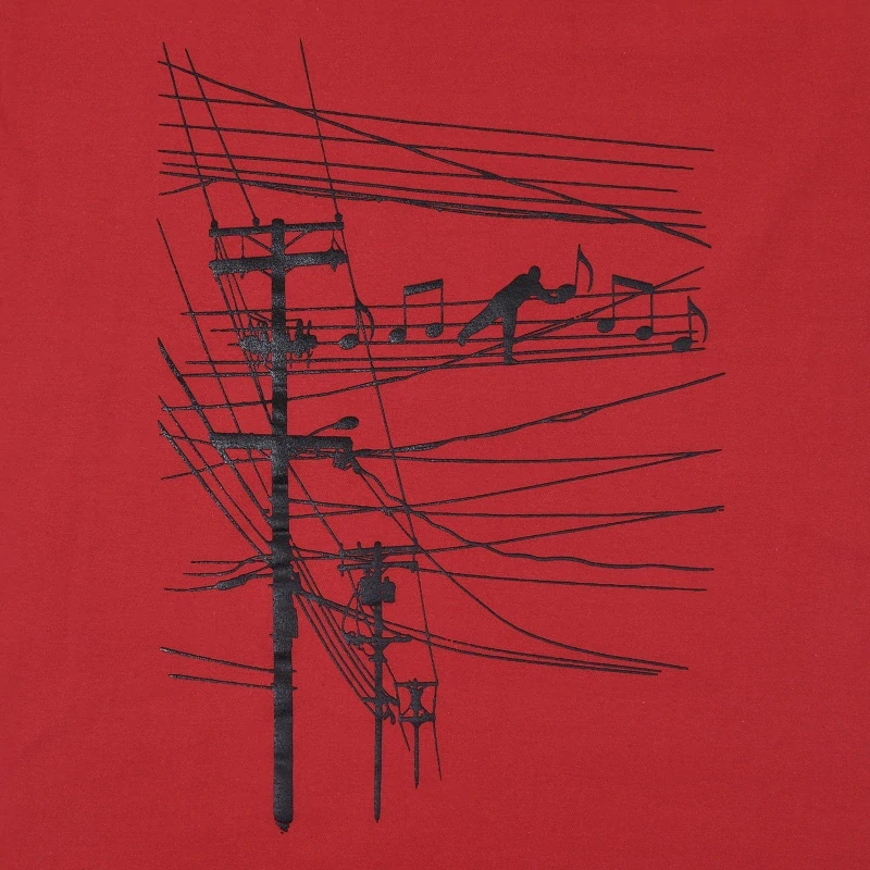 Pánské bavlněné tričko s vtipným potiskem Hudba dráty, XXL