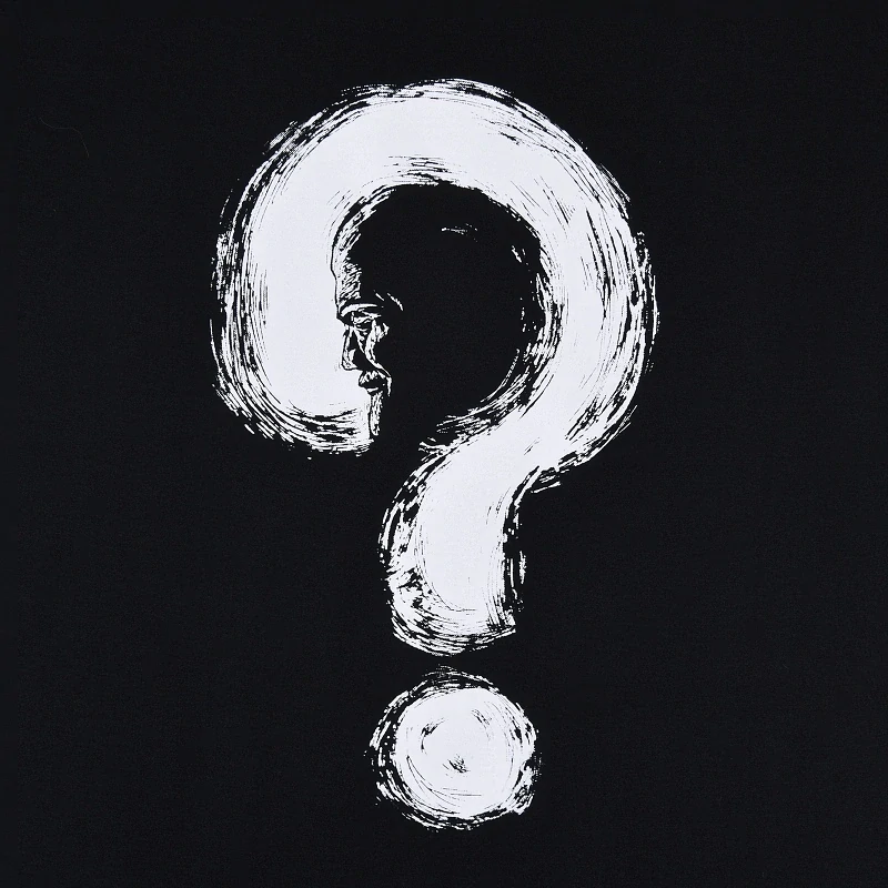 Pánské bavlněné tričko s vtipným potiskem  Tajemství  otazníku, M