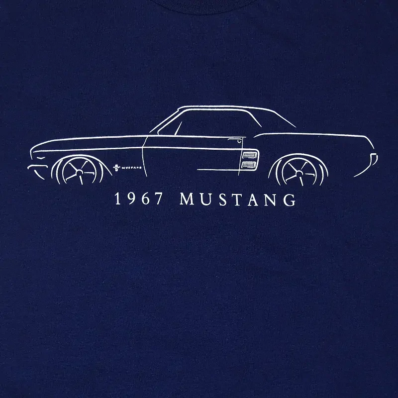 Pánské bavlněné tričko s potiskem Ford Mustang 1967, M 