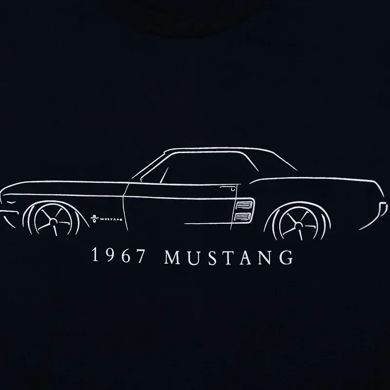 Pánské bavlněné tričko s potiskem Ford Mustang 1967, XL