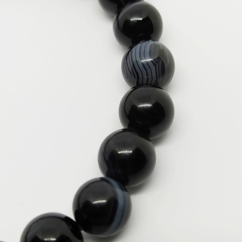 Náramek Achát černý 8 mm