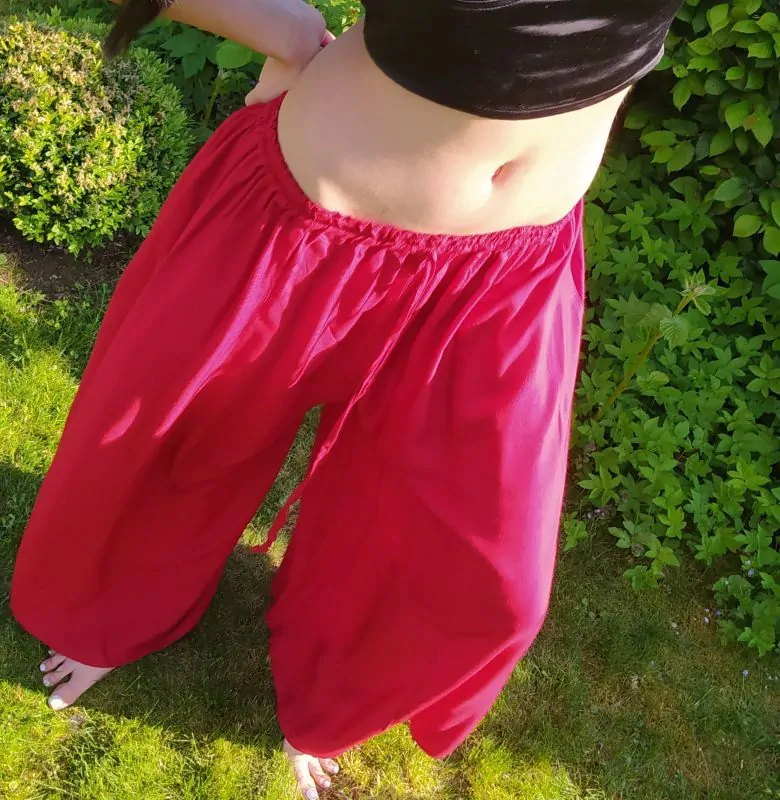 Vzdušné palazzo kalhoty z chladivé viskózy, barva červená