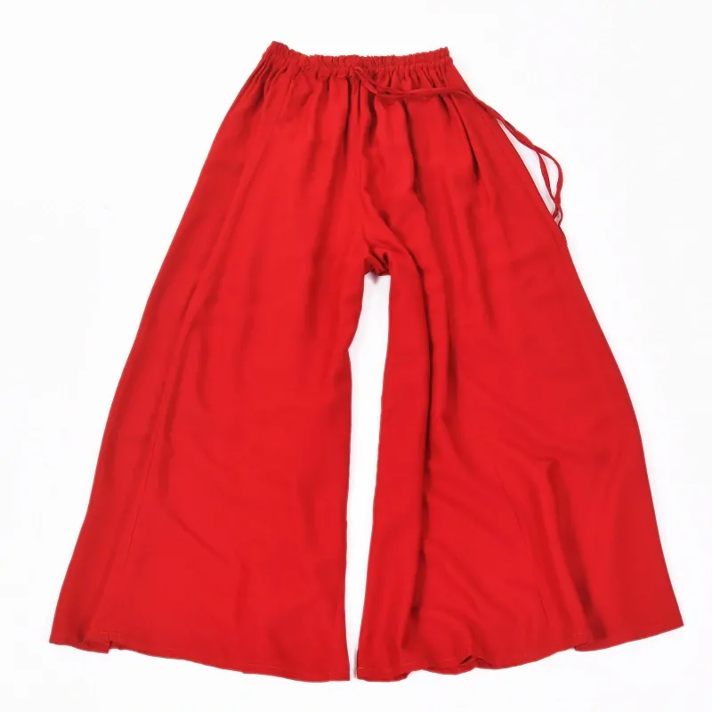 Vzdušné palazzo kalhoty z chladivé viskózy, barva červená