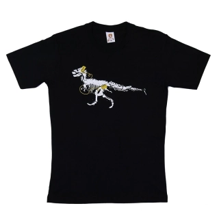 Pánské bavlněné tričko s vtipným potiskem Tyrannosaurus music rex