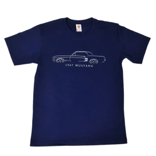 Pánské bavlněné tričko s potiskem Ford Mustang 1967