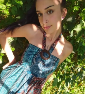 Letní kolová sukně/šaty 2 v 1, kokosová spona, viskóza, modrá, hnědá