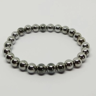 Náramek pokovený Hematit 8 mm