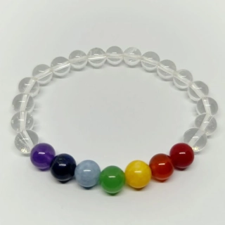 Náramek čakrový s křišťálem 8 mm